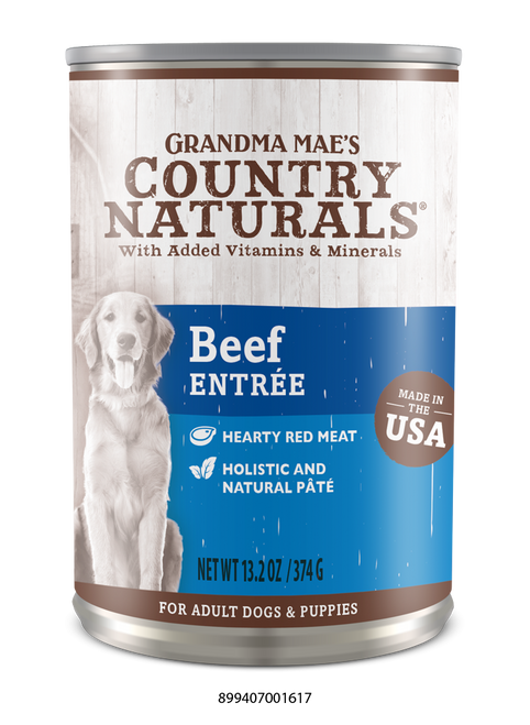 Grandma Mae's Country Naturals Healthy Beef Entree Canned Dog Food, 13.2 oz.