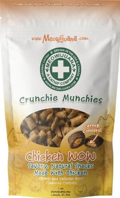 Meowijuana Crunchie Munchie Chicken Cat Treats, 3 Oz. Bag