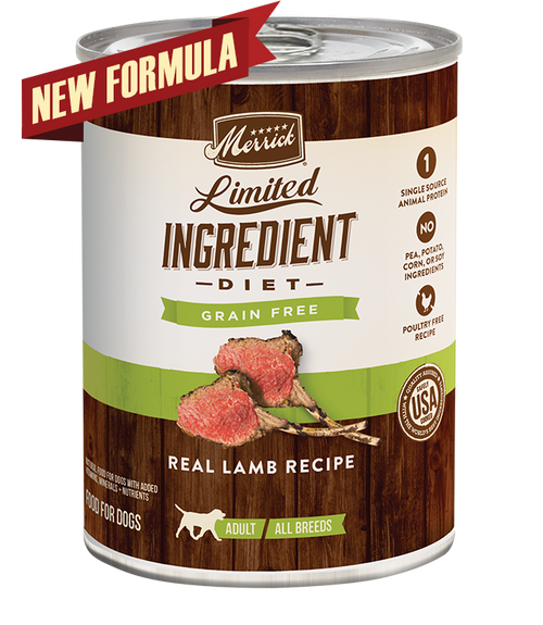Merrick Limited Ingredient Diet Grain Free Real Lamb Recipe Canned Dog Food, 12.7 Oz.