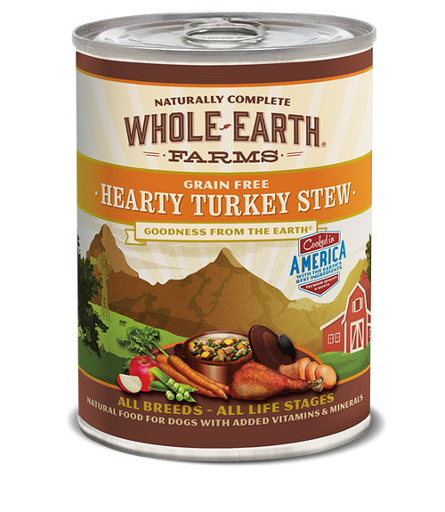 Whole Earth Farms Grain Free Hearty Turkey Stew Canned Dog Food, 12.7 Oz.