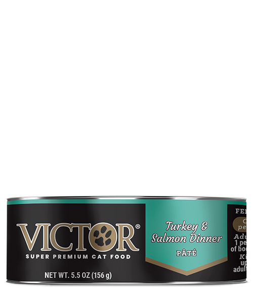 Victor Turkey & Salmon Dinner Pate Canned Cat Food, 5.5 Oz.
