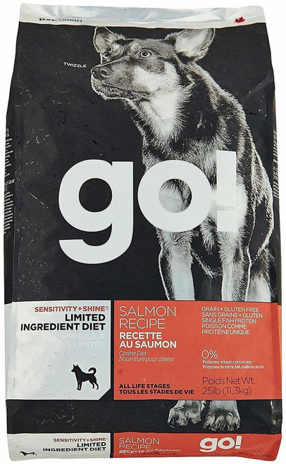 Petcurean Go! Sensitivities Limited Ingredient Grain Free Salmon Recipe Dog Food, 25 Lbs.