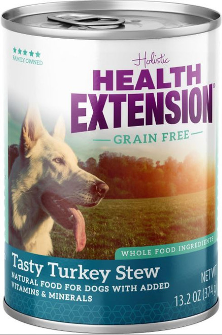 Health Extension Grain-Free Tasty Turkey Stew Canned Dog Food, 13.2 Oz.