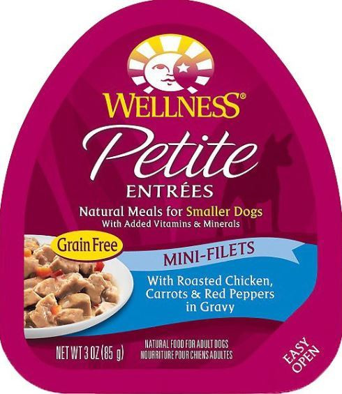 Wellness Petite Entrees Mini-Filets with Roasted Chicken, Carrots & Red Peppers in Gravy Grain-Free Wet Dog Food, 3 Oz.