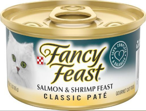 Purina Fancy Feast Classic Salmon & Shrimp Feast Canned Cat Food, 3 Oz.