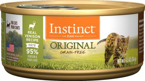 Nature's Variety Instinct Original Grain Free Real Venison Recipe Canned Cat Food, 5.5 Oz.
