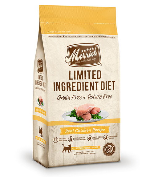 Merrick Limited Ingredient Diet Grain Free Real Chicken Recipe Dry Cat Food, 12 Lbs.