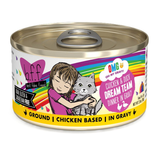 Weruva BFF OMG Dream Team Chicken & Duck Canned Cat Food, 2.8 Oz.