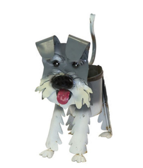 Rustic Arrow Metal Schnauzer Planter