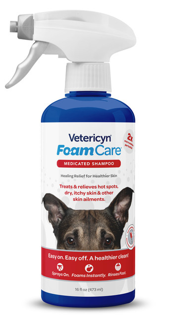 Vetericyn Foam Care Medicated Pet Shampoo, 16 Oz.