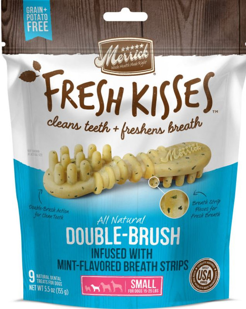 Merrick Fresh Kisses Toothbrush With Mint Strips, Small