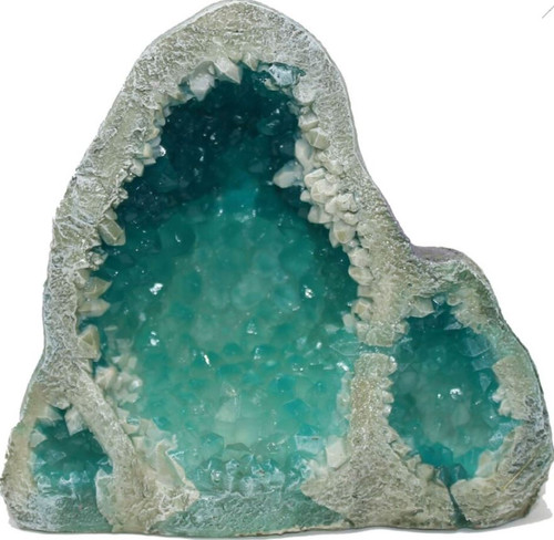 Exotic Environments Glow In The Dark Geode Stone, Small, Blue