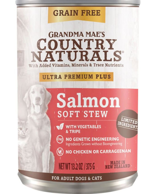 Grandma Mae's Country Naturals Salmon Stew Canned Dog & Cat Food, 13.2 Oz.