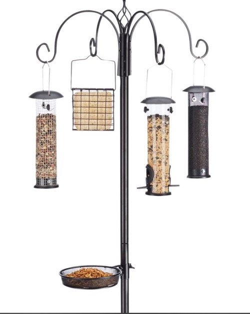 Woodlink Audubon Hopper Deluxe Pavillon – Vogelfutterstation Zum Aufhängen Oder Aufstellen (für Bis Zu 10kg Futter)