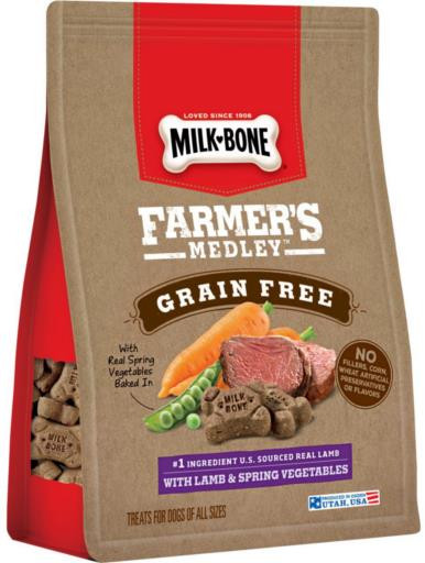Milk-Bone Farmer's Medley Grain Free Lamb & Spring Vegetables Dog Biscuits, 12 Oz.