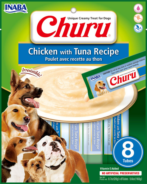 Inaba Churu Chicken With Tuna Wet Dog Treats, 8 Pack