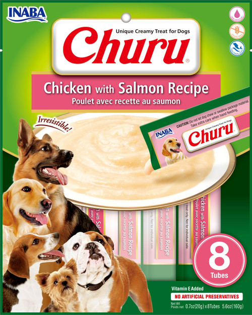 Inaba Churu Chicken With Vegetables Wet Dog Treats, 8 Pack