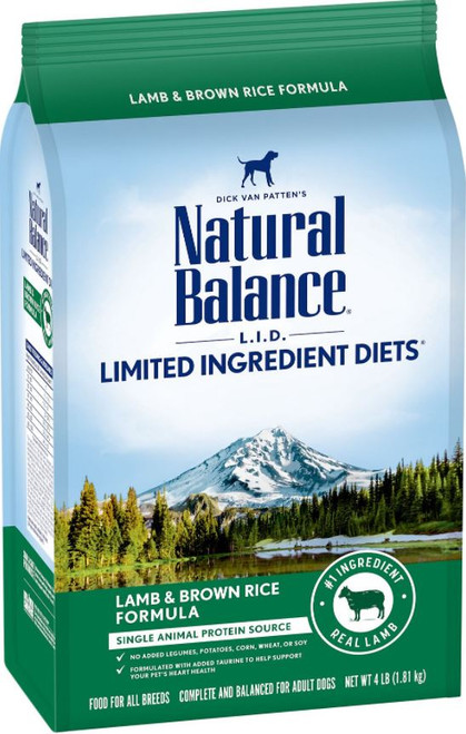 Natural Balance Limited Ingredient Diets Lamb & Brown Rice Dry Dog Food, 4 Lbs.