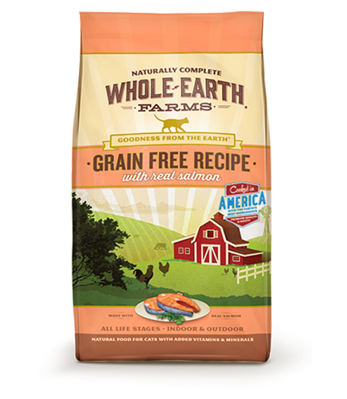 Merrick Whole Earth farms Grain-Free Real Salmon Dry Cat Food, 10 Lbs.