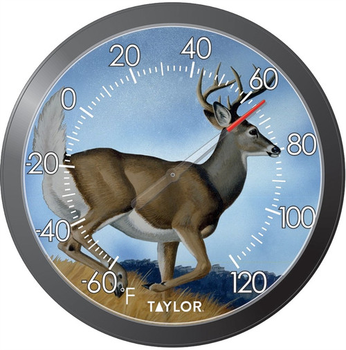 Taylor Springfield Winter Deer Dial Thermometer