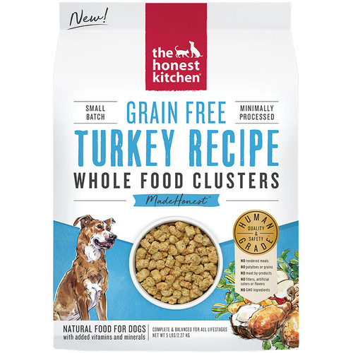 The Honest Kitchen Grain Free Turkey Whole Food Clusters Dry Dog Food, 5 Lbs.