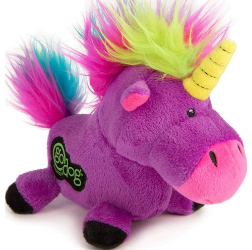 Godog Unicorns Dog Toy, Small, Purple