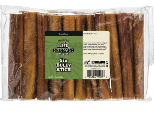 Redbarn Naturals Bully Sticks Dog Chews, 5"-1 Lb.