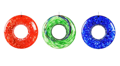 Evergreen Glass Circle Bird Feeder, Assorted Colors