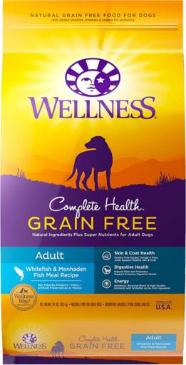 Wellness Grain-Free Complete Health Adult Whitefish & Menhaden Fish Meal Recipe Dry Dog Food, 24 Lb. Bag