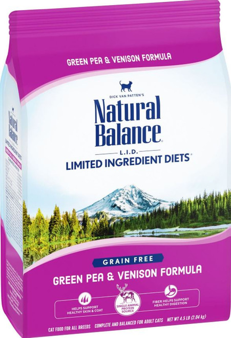 Natural Balance L.I.D. Grain-Free Green Pea & Venison Formula Dry Cat Food
