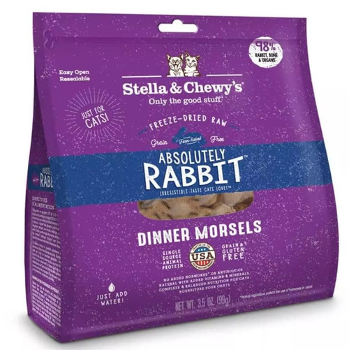 Stella & Chewy's Absolutely Rabbit Freeze-Dried Raw Dinner Morsels Cat Food, 8oz. Bag