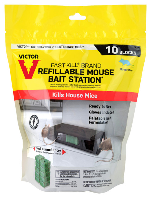 d-CON Refillable Corner Fit Mouse Bait Station, 1 Trap + 18 Bait Refills :  Patio, Lawn & Garden 
