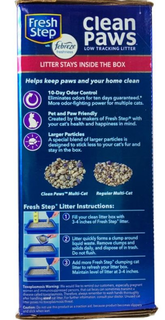 Fresh Step Clean Paws Febreeze Freshness Multi-Cat Litter, 22.5lb. Bag