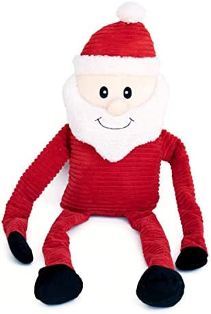 ZippyPaws Holiday Christmas Crinkle Santa Dog Toy, Extra Large