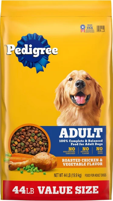Pedigree Roasted Chicken, Rice & Vegetable Adult Dry Dog Food 44lbs