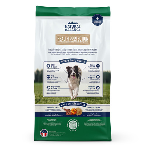 Natural Balance Health Protection Dry Dog Food, Lamb, Brown Rice & Pumpkin Recipe