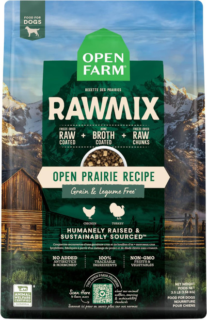 RawMix Open Prairie Grain-Free Dog Kibble, 20lbs
