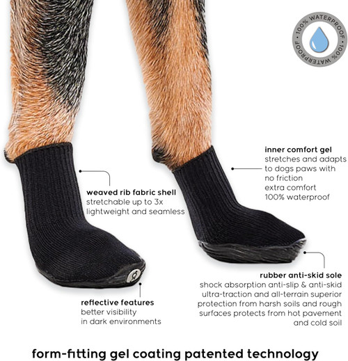 Goo-eez Monochromez Dog Boots, 2 Pack