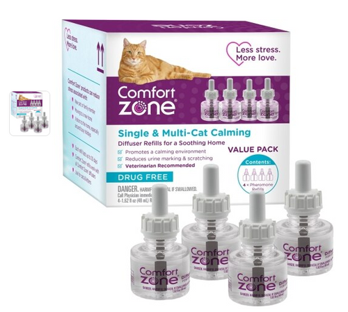 Comfort Zone Single & Multi Cat Calming Diffuser Refill 4 PK