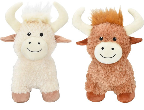 MultiPet Standing Highland Cow Assorted Dog Toy, 15"