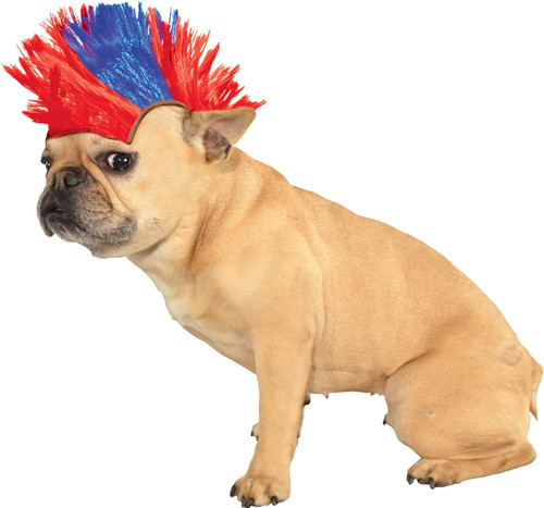 Rubie's Red & Blue Mohawk Wig Dog Costume Rubie's Red & Blue Mohawk Wig Dog Costume