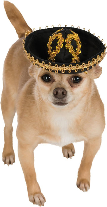 Rubie's Black & Gold Sombrero Pet Costume Rubie's Black & Gold Sombrero Pet Costume