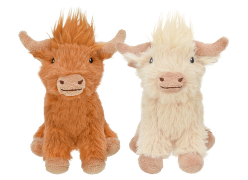 Multipet Mini Pet Highland Cow Dog Toy, 5in.