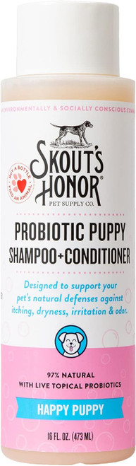 Skout’s Honor Probiotic Dog Shampoo & Conditioner, Happy Puppy, 16oz.