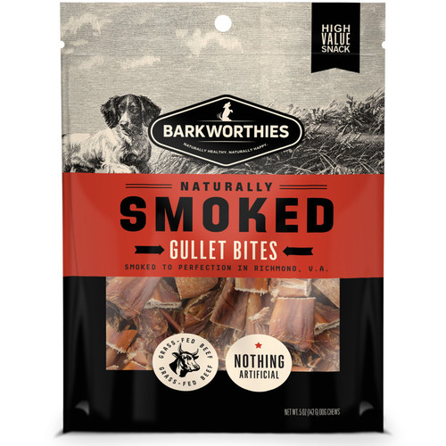 Barkworthies Smoked Gullet Bites Dog Treats, 5oz.