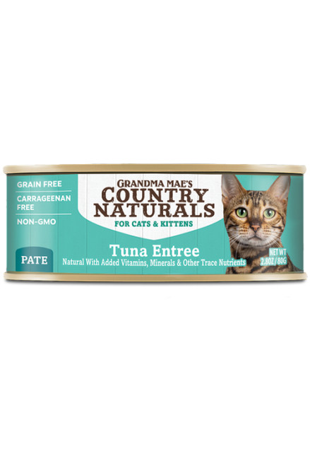 Grandma Mae's Country Naturals Grain Free Tuna Entree Canned Cat & Kitten Food, 2.8oz.