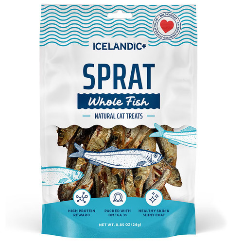 Icelandic+ Whole Fish Sprat Cat Treats, Wild-Caught Air-Dried, 0.85 oz