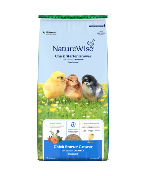 NatureWise Chick Starter Grower 18% Protein Crumble Medicated, 40lb