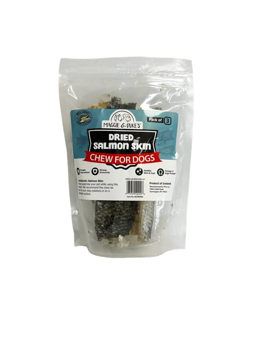 Maggie and Duke's Dried Salmon Skin, 3 count