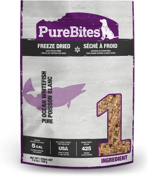 PureBites Freeze-Dried Whitefish Dog Treats, 7 oz